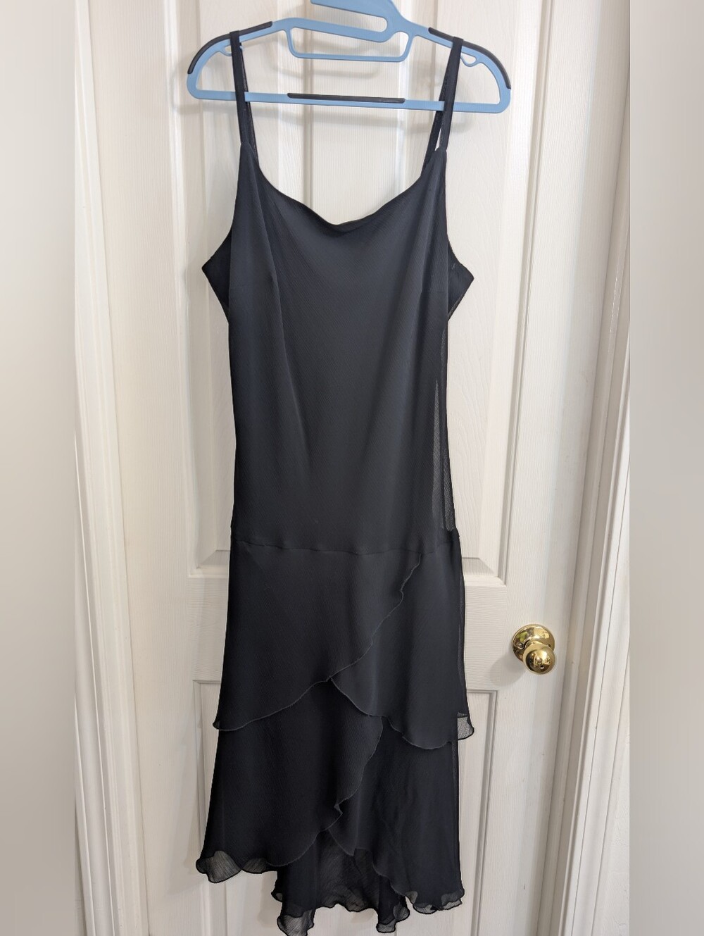 Meghan Matthews 16 Black Sleeveless Layered Slip Dress